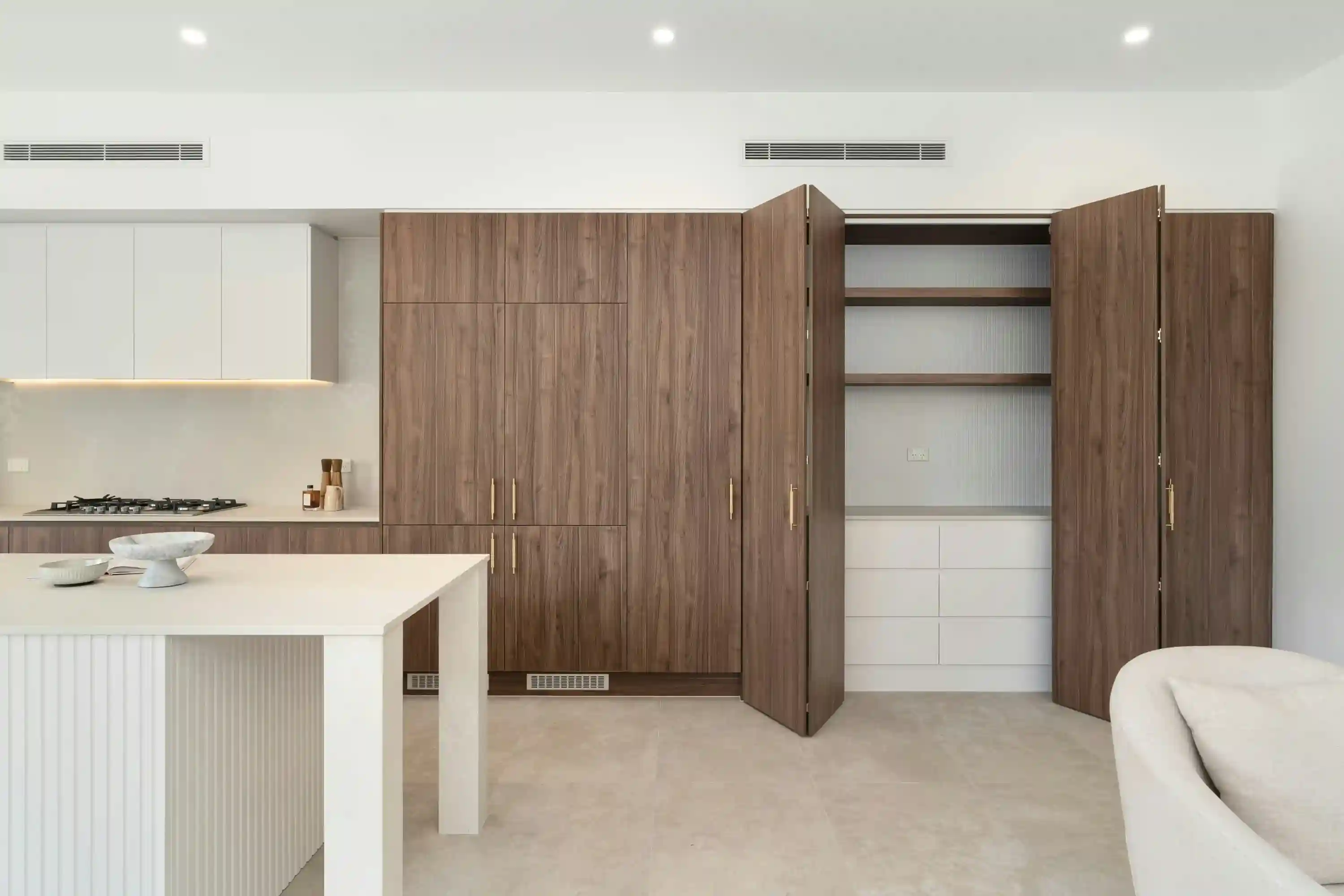 Bi-Fold Door Dark Wood Wardrobe