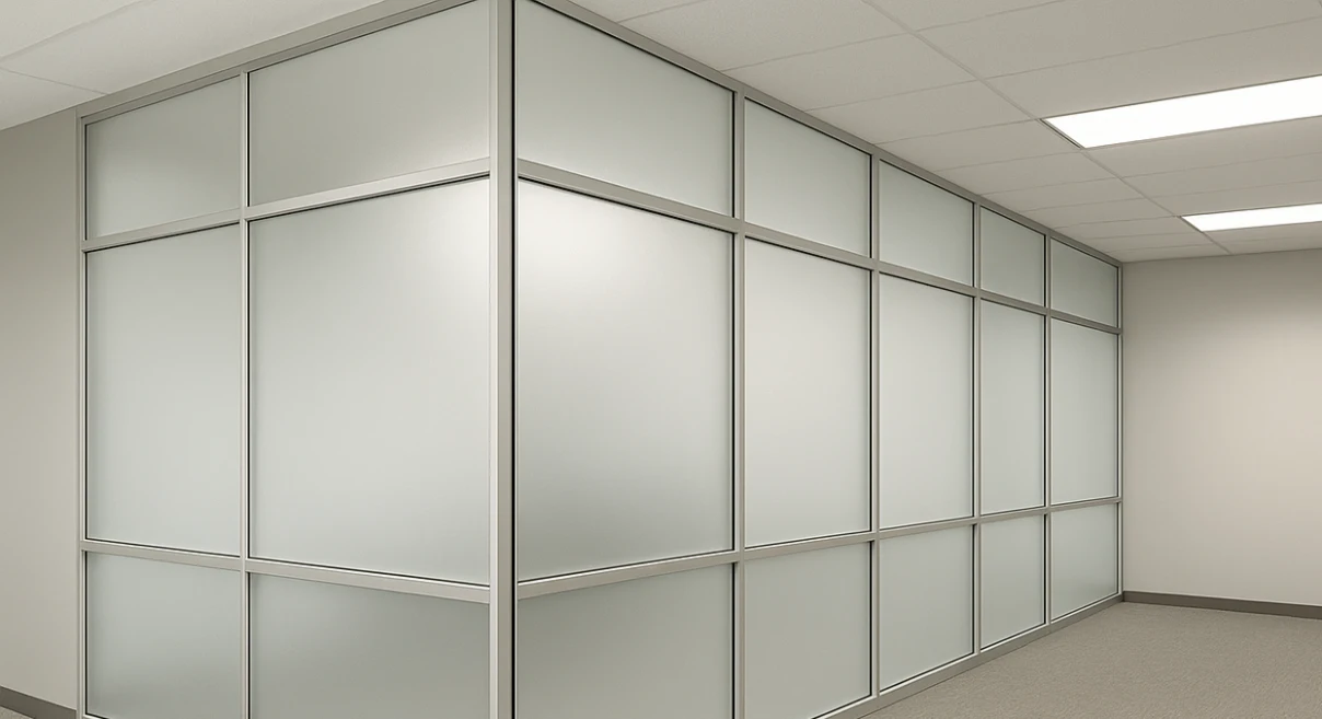 Frosted Glass Privacy Partitions